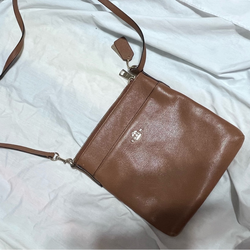Coach Tan Leather Messenger Bag